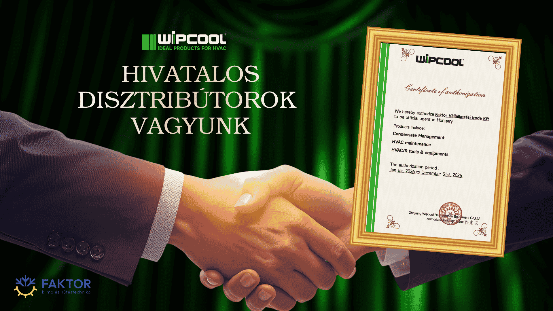 A Faktor Kft. idén is a Wipcool márka hivatalos disztribútora Magyarországon